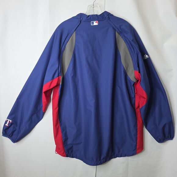Majestic Texas Rangers Pullover Windbreaker Cool Base L Embroidered Logo Basebal - Picture 7 of 15